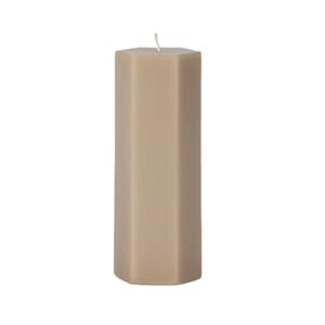 CANDLE HEXAGON TAUPE S
