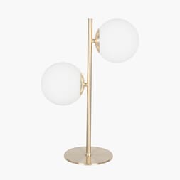 ASTEROPE WHITE ORB AND GOLD METAL TABLE LAMP