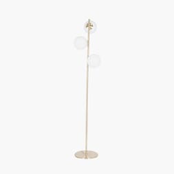 ASTEROPE WHITE ORB AND GOLD METAL FLOOR LAMP
