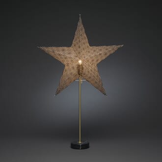 Stjerne på marmorfot 45 cm sort