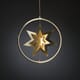 Dekorasjon med stjerne gull 132 varmhvite LED dimmer