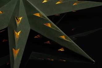 Pappstjerne 60 cm grønn fløyel gull innside