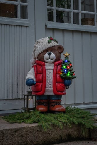 Teddybjørn 65,5 cm med fargede LED batteri