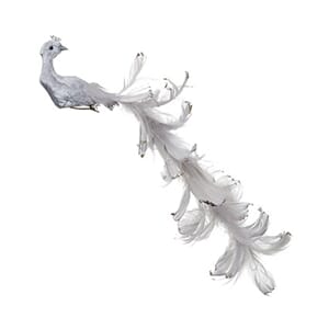 Påfugl sølv 38 cm