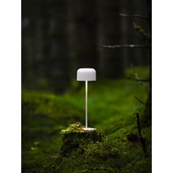 Lille bordlampe 36 cm hvit oppladbar