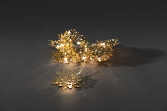 Slynge 10 snøfnugg gull varmhvite LED