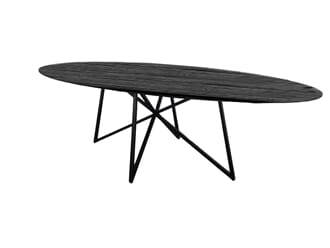 NEWPORT OVAL DINING TABLE BLACK 220 X 100