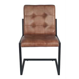 ARLO VINTAGE BROWN LEATHER DINING CHAIR