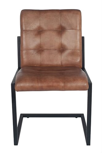 ARLO VINTAGE BROWN LEATHER DINING CHAIR