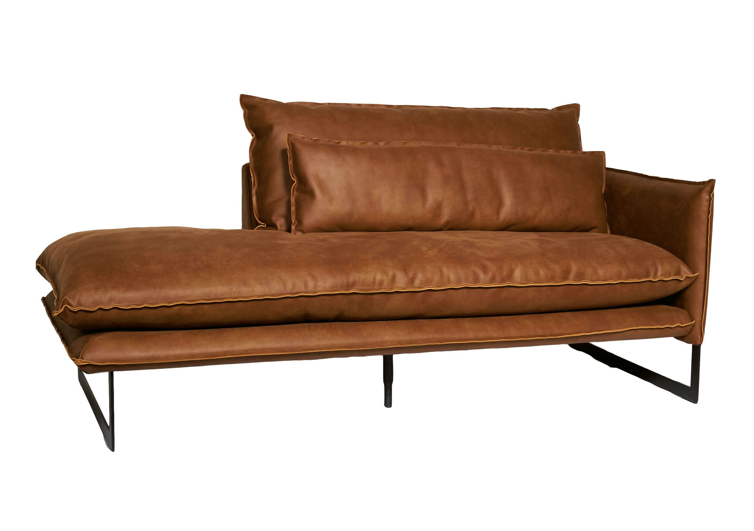 MILAN DAYBED RIGHT MERSEY COGNAC Trend Collection AS Sofa Lenestol Milan 1 seter Mercey Skinn Cognac