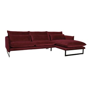 MILAN LOUNGE SOFA RIGHT SEVEN WINE RED