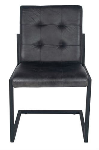 ARLO STEEL GREY LEATHER DINING CHAIR