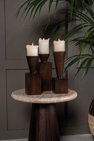 PIRU CANDLE HOLDER WALNUT S