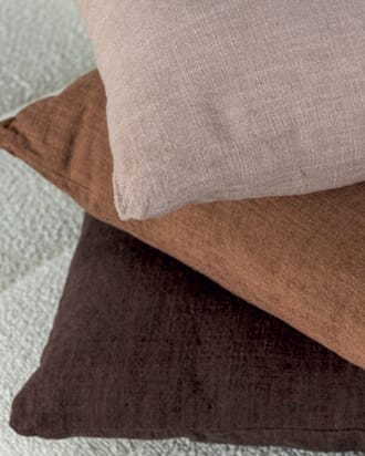 LINEN PILLOW ORANGE BROWN 50X50 CM
