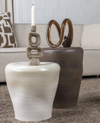 DUUK COFFEE TABLE ECRU M Ø35 x H36cm