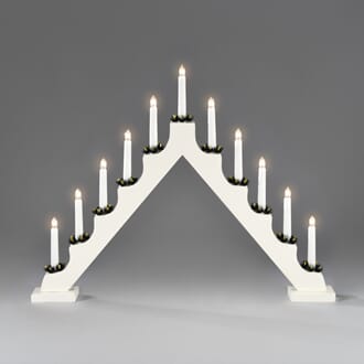 Adventstake 11 lys hvit