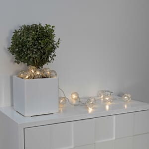 Slynge 16 4 cm sølv aluminiumsballer varmhvite LED