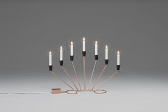 Elljusstake 7 ljus koppar