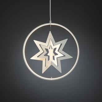 Dekorasjon med stjerne hvit132 varmhvite LED dimmer