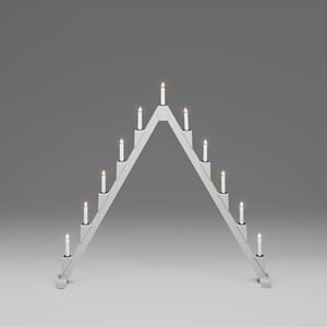 Adventstake 11 lys grå med dekoring sort