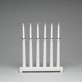 Adventstake 6 armet hvitlakkert