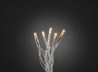 Minilys 50 LED klar kabel amber