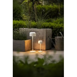 Lille mini bordlampe hvit oppladbar