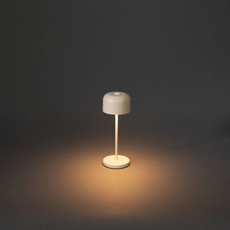 Lille mini bordlampe sand oppladbar