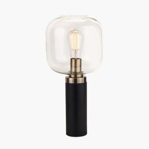 FLORENCE BLACK AND GLASS TABLE LAMP