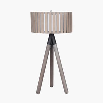 RABANNE ANTIQUE WOOD TRIPOD TABLE LAMP