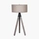 RABANNE ANTIQUE WOOD TRIPOD TABLE LAMP