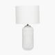 MERIBEL WHITE EMBOSSED TABLE LAMP 46 CM INK. SHADE