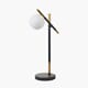 WANDA WHITE ORB AND BLACK METAL TABLE LAMP