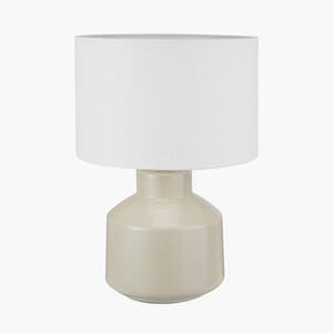 NORA CREAM CRACKED EFFECT TABLE LAMP INK. SHADE