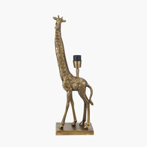 SAVANNA ANTIQUE BRASS METAL GIRAFFE TABLE LAMP