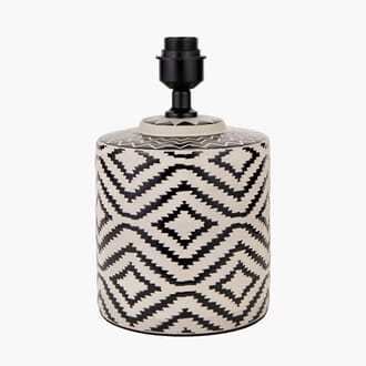 CHIRALA BLACK AND WHITE INKA TABLE LAMP