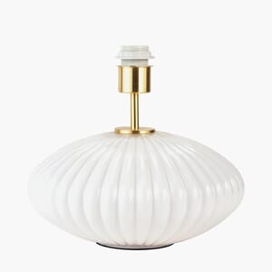 EMILIE WHITE RIBBED TABLE LAMP