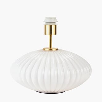 EMILIE WHITE RIBBED TABLE LAMP