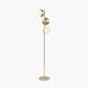 ESTELLE BRUSHED BRASS METAL & WHITE ORB FLOOR LAMP