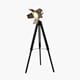 HEREFORD BLACK WOOD AND ANTIQUE BRASS FLOOR LAMP