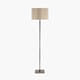 HILTON FLOOR LAMP SATIN SILVER WITH SHADE