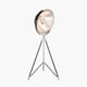 ELSTREE LARGE BLACK FABRIC AND SILVER METAL FLOOR LAMP