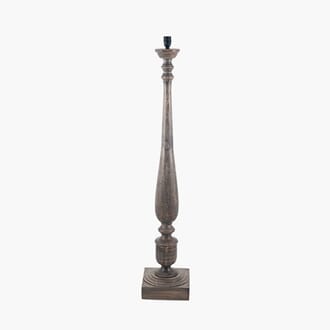 ALIA GREY WASHED TURNED MANGO WOOD FLOOR LAMP