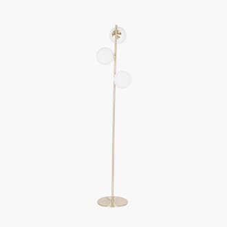 ASTEROPE WHITE ORB AND GOLD METAL FLOOR LAMP