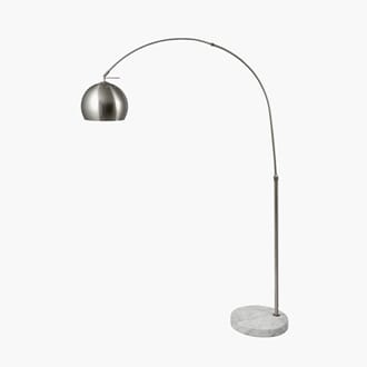 FELICIANI SILVERT METAL AND MARBLE FLOOR LAMP
