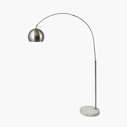 FELICIANI SILVERT METAL AND MARBLE FLOOR LAMP