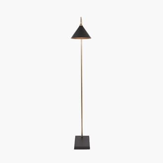 ZETA MATT BLACK ANTIQUE BRASS FLOOR LAMP