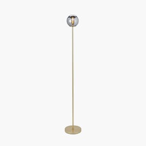 ARABELLA SMOKED GLASS ORD AND GOLD METAL FLOOR LAMP