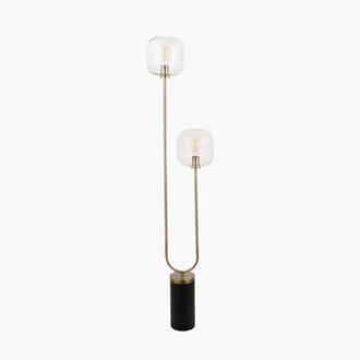 FLORENCE BLACK AND GLASS FLOOR LAMP