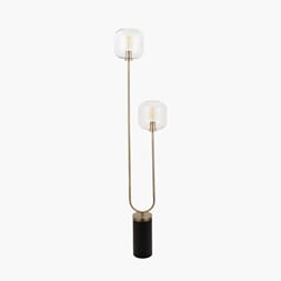 FLORENCE BLACK AND GLASS FLOOR LAMP